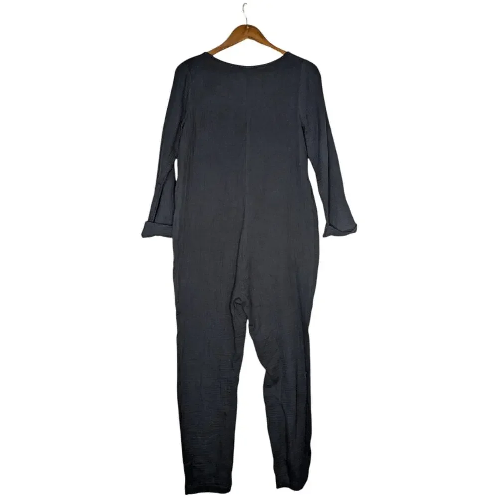 HATCH The Softest Gauze Nursing Jumpsuit XS Maternity Button Pocket Relaxed